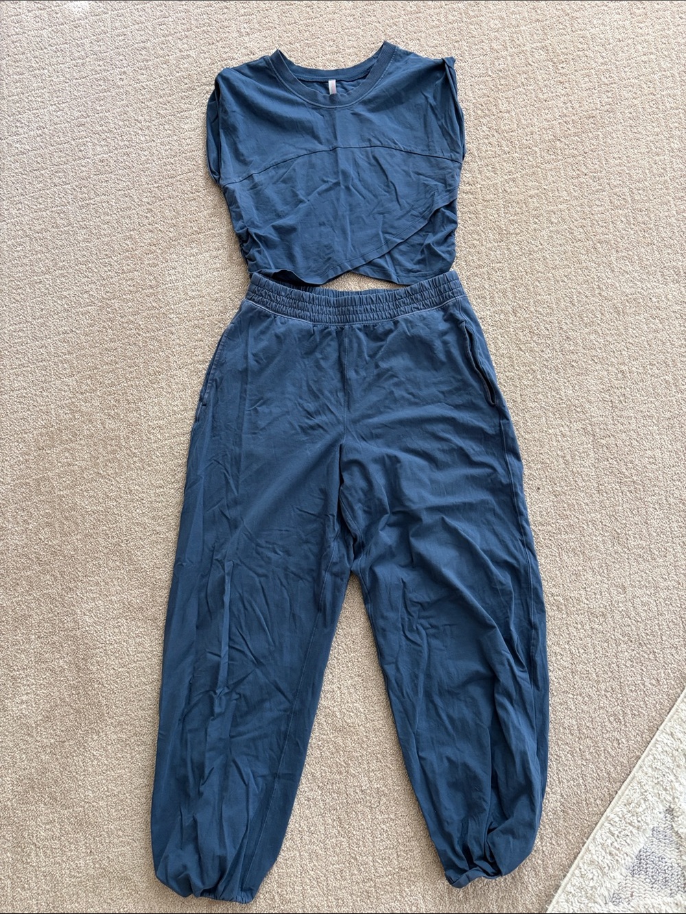 Free People Navy Hot Shot crossover tee and Joggers